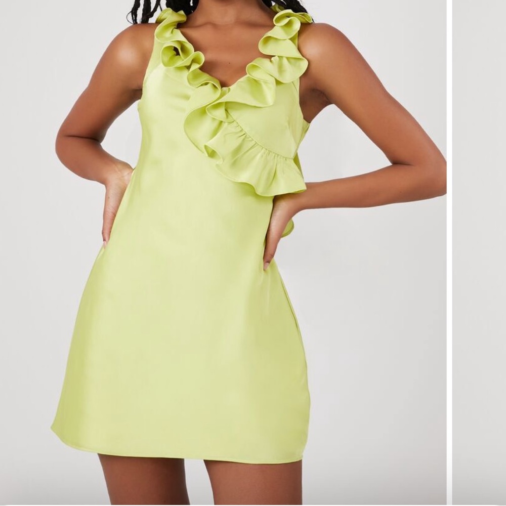 Satin ruffle dress